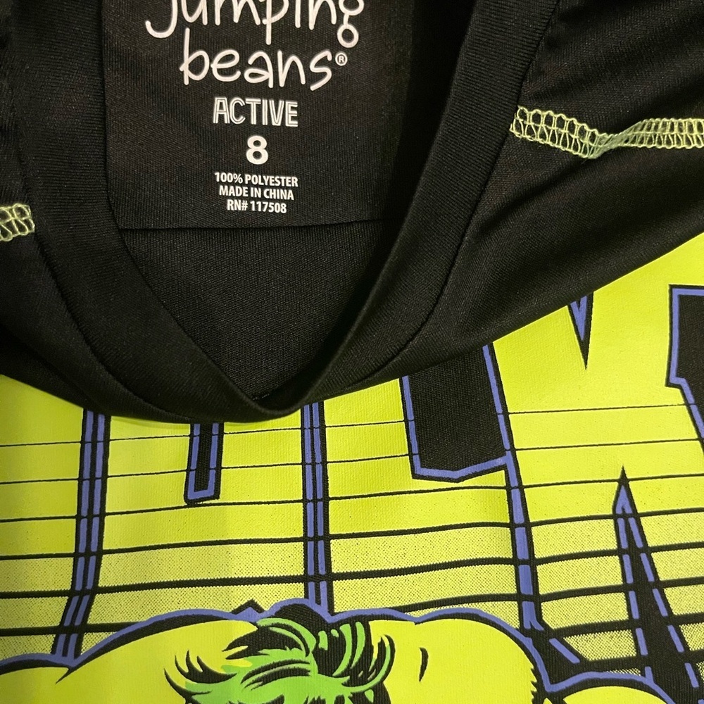 JUMPING BEANS MARVEL Boy's Swim Shirt Rashguard- Black Size 8. - Picture 4 of 4